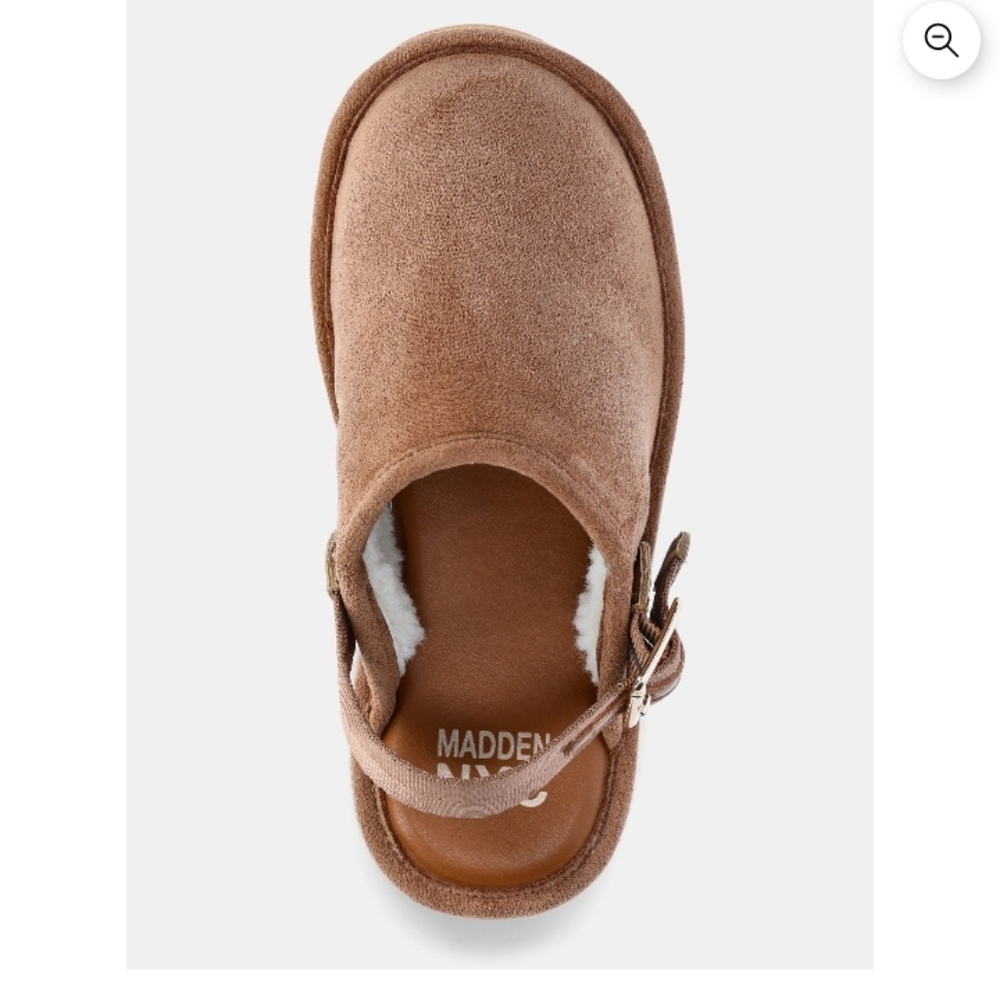 Madden NYC Cognac Clog Sherpa Lined Girls Sz 5